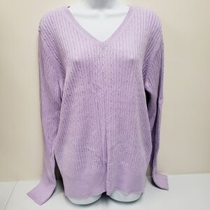 Cherokee Vintage Lavender Vneck Sweater Womens Size XXL